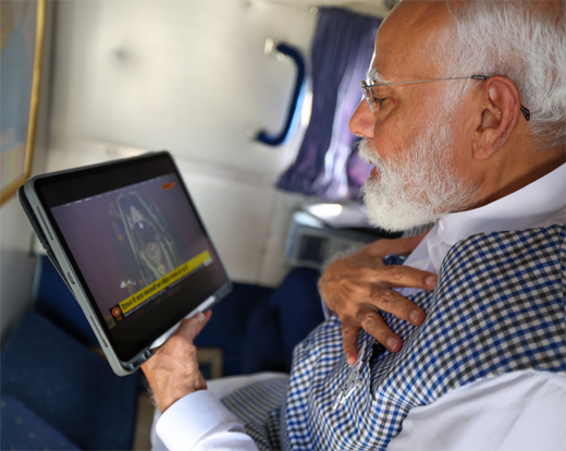 PM Modi watching Ramthilak Ritual of Ayodhya